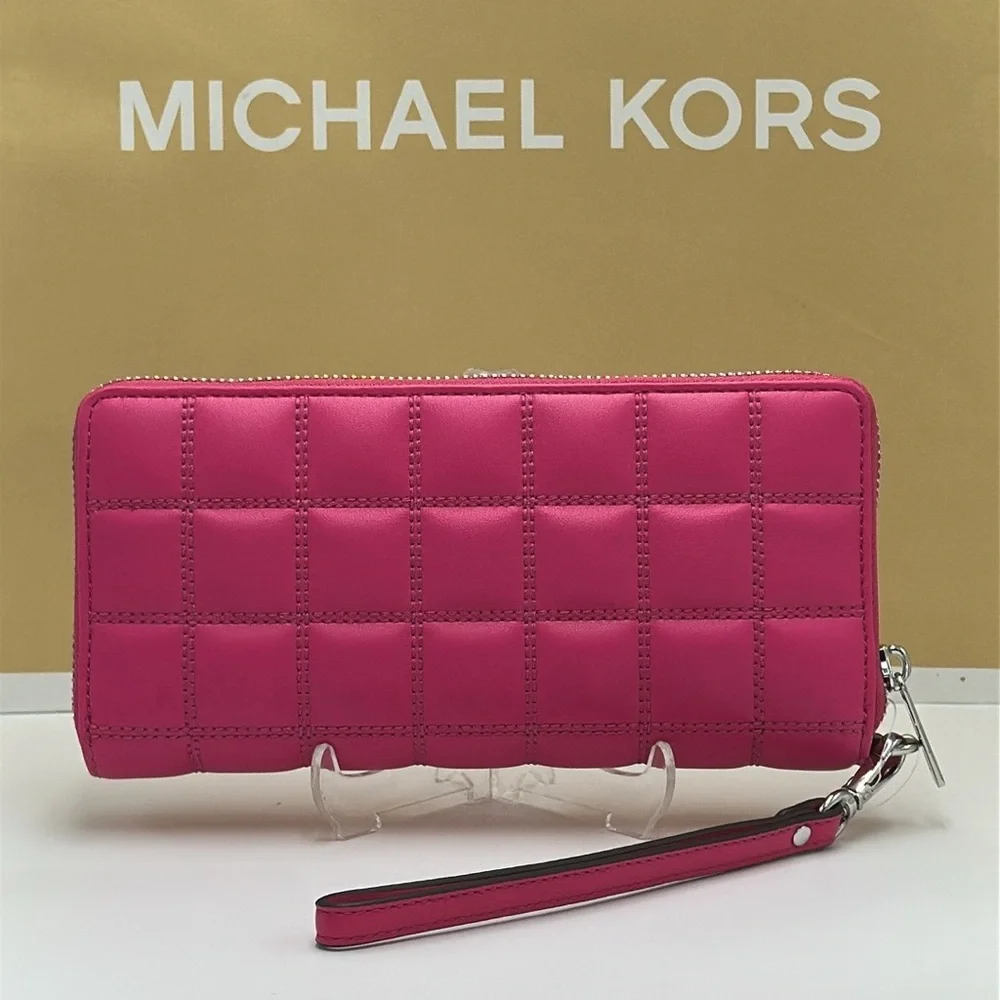MICHAEL KORS Continental Wristlet Phone Case Wallet Dragonfruit   NWT